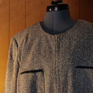 Sag Harbor Textured Black and Gray Blazer